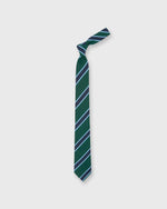 Load image into Gallery viewer, Irish Poplin Tie in Hunter/Navy/Sky Stripe
