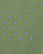 Load image into Gallery viewer, Silk Print Tie in Olive/Sky Flower
