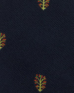 Load image into Gallery viewer, Silk Woven Club Tie in Navy Tree Of Life
