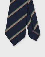 Load image into Gallery viewer, Silk Woven Tie in Navy/Melon/Sky Multi Stripe
