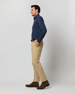Load image into Gallery viewer, Long-Sleeved Polo in Heather Denim Pima Pique
