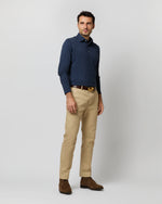 Load image into Gallery viewer, Long-Sleeved Polo in Heather Denim Pima Pique
