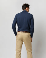Load image into Gallery viewer, Long-Sleeved Polo in Heather Denim Pima Pique
