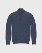 Load image into Gallery viewer, Fine-Gauge Half-Zip Sweater in Air Force Blue Escorial Wool
