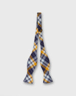 Load image into Gallery viewer, Cotton Bow Tie in Navy/Gold Madras
