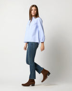 Load image into Gallery viewer, Sienna Top in Sky/White Mini Check Poplin
