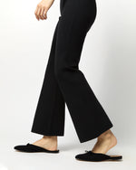 Load image into Gallery viewer, Lara Knit Flare Cropped Pant in Black Supima Cotton
