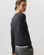 Load image into Gallery viewer, Kate V-Neck Sweater in Heather Charcoal Escorial Wool
