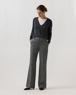 Load image into Gallery viewer, Frankie Pant in Black/White Stretch Herringbone

