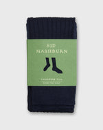 Load image into Gallery viewer, Over-The-Calf Dress Socks in Navy Cashmere/Silk
