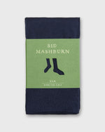 Load image into Gallery viewer, Over-The-Calf Dress Socks in Navy Silk
