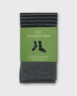 Load image into Gallery viewer, Striped Trouser Dress Socks in Heather Grey/Charcoal Extra Fine Merino
