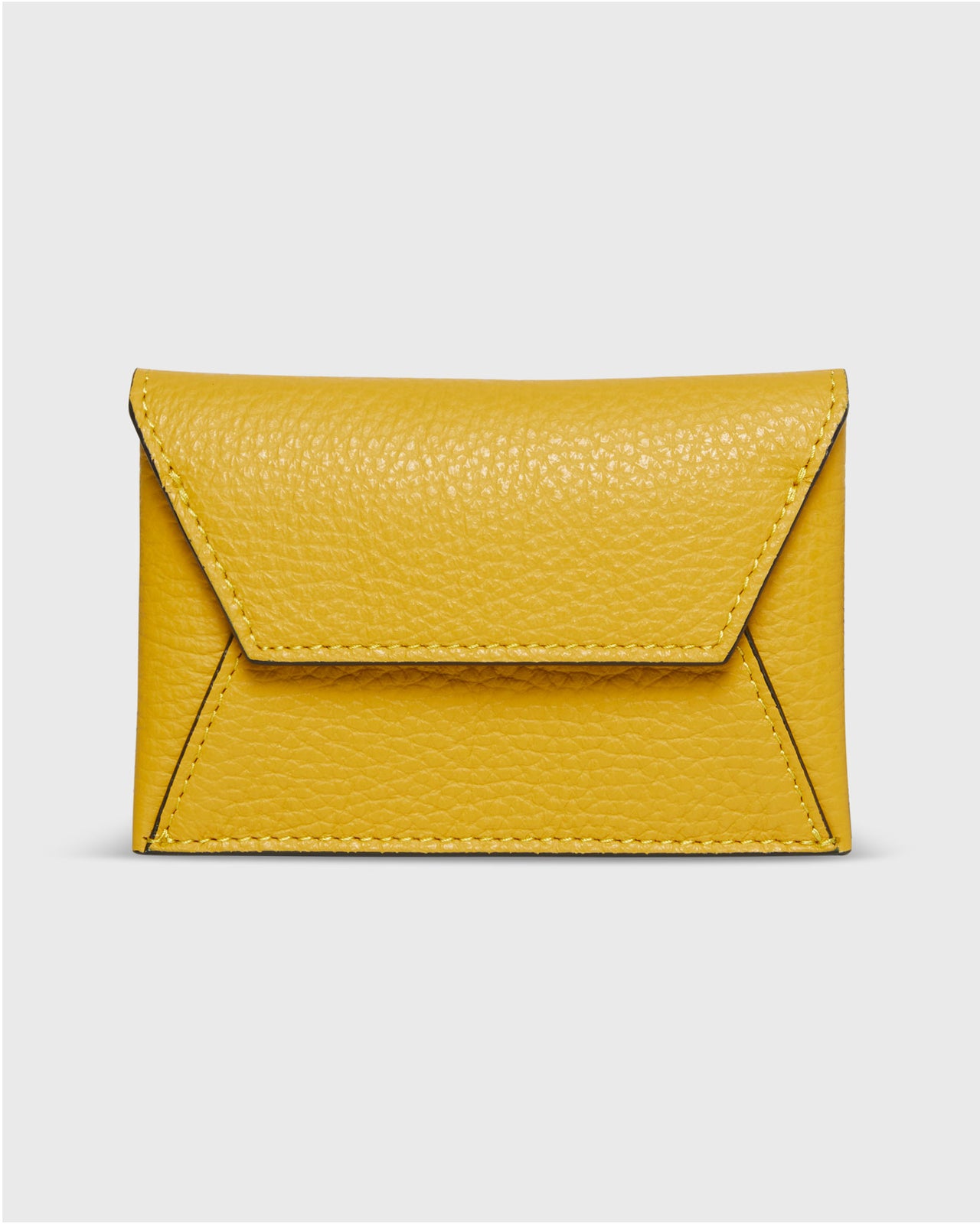 Snap Card Holder in Gold Leather
