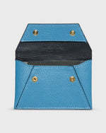 Load image into Gallery viewer, Snap Card Holder in Dutch Blue Leather
