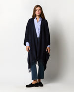 Load image into Gallery viewer, Cashmere Cape in Dark Navy
