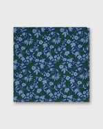 Load image into Gallery viewer, Hand-Rolled Wool Print Pocket Square in Midnight/Moss Floral
