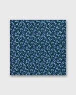 Load image into Gallery viewer, Hand-Rolled Wool Print Pocket Square in Midnight/Moss Floral
