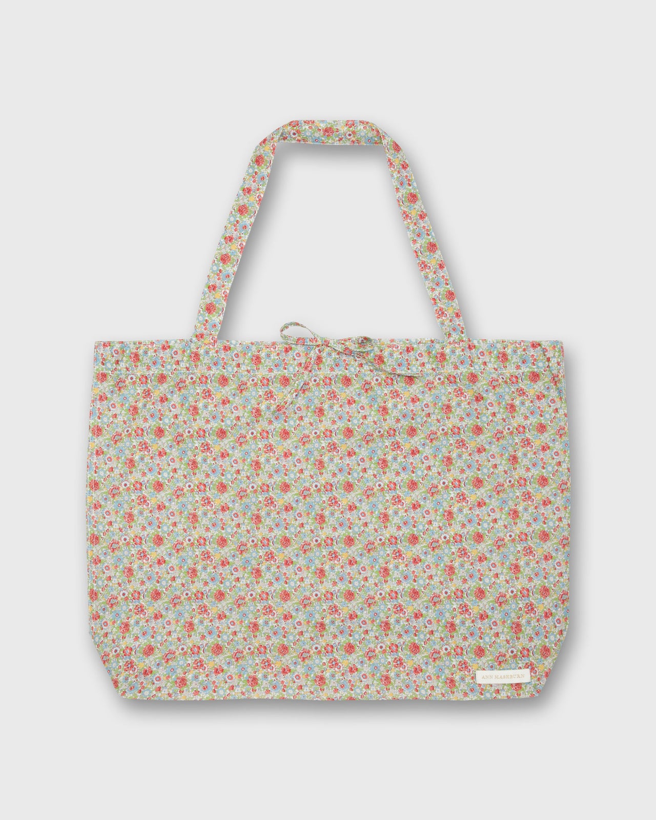 Reusable Tote Bag in Red Multi Amelie Small Liberty Fabric