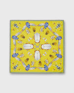 Load image into Gallery viewer, Bugs Square Scarf in Meyer Lemon Yellow
