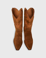 Load image into Gallery viewer, Tammy Cowboy Boot in Light Brown Suede
