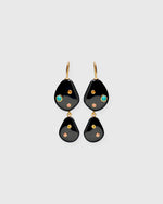 Load image into Gallery viewer, Stacked Stone Earrings in Black Agate
