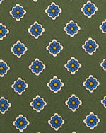 Load image into Gallery viewer, Silk Print Tie in Green/Blue/Butter Flower
