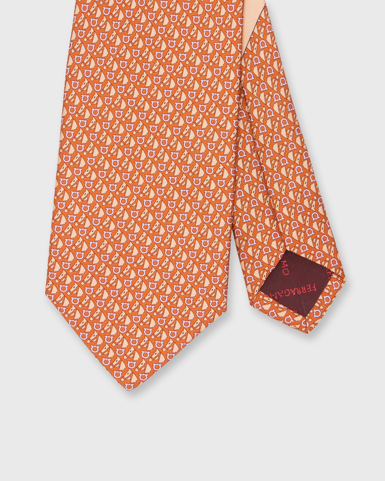Silk Print Tie in Orange/Yellow Horse