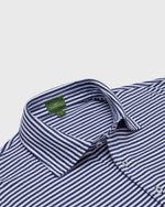 Load image into Gallery viewer, Short-Sleeved Polo in Ink/White Stripe Jersey
