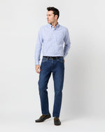 Load image into Gallery viewer, Button-Down Sport Shirt in Blue/Navy Tattersall Oxford

