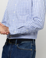 Load image into Gallery viewer, Button-Down Sport Shirt in Blue/Navy Tattersall Oxford

