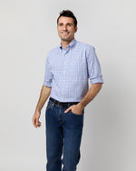Load image into Gallery viewer, Button-Down Sport Shirt in Blue/Navy Tattersall Oxford
