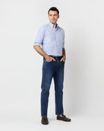 Load image into Gallery viewer, Button-Down Sport Shirt in Blue/Navy Tattersall Oxford

