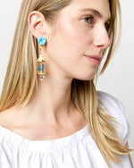 Load image into Gallery viewer, Aviary Classic Earrings in Turquoise/White/Lapis
