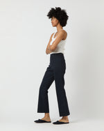 Load image into Gallery viewer, Fayette Flare Cropped Pant in Navy Stretch Twill
