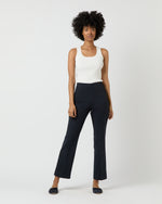 Load image into Gallery viewer, Fayette Flare Cropped Pant in Navy Stretch Twill
