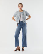 Load image into Gallery viewer, Short-Sleeved Chelsea Jacket in Blue Summer Tweed
