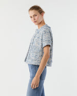 Load image into Gallery viewer, Short-Sleeved Chelsea Jacket in Blue Summer Tweed
