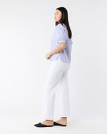 Load image into Gallery viewer, Selina Top in Blue/White Stripe Pinpoint
