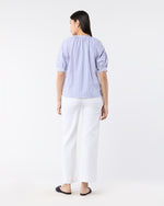 Load image into Gallery viewer, Selina Top in Blue/White Stripe Pinpoint
