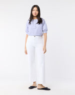 Load image into Gallery viewer, Selina Top in Blue/White Stripe Pinpoint
