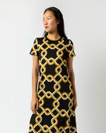 Load image into Gallery viewer, Sporty Swing Dress in Black Tackle Summer Poplin
