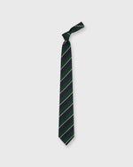 Load image into Gallery viewer, Silk/Cotton Mogador Tie in Green/Navy/Bone Stripe
