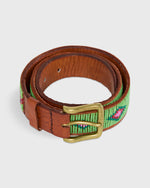 Load image into Gallery viewer, 1.25" African Beaded Belt in Alo Green Belmasi
