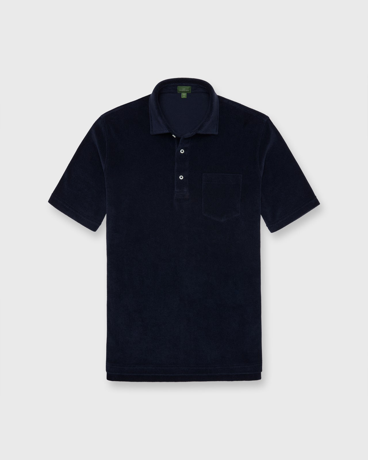 Short-Sleeved Polo in Navy Terry