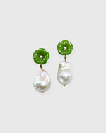 Load image into Gallery viewer, Pearl Drop Earrings in Jade
