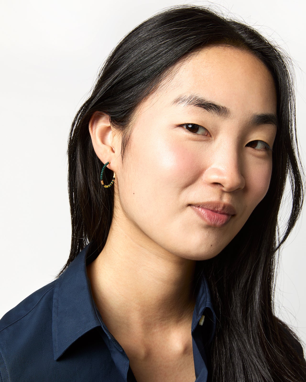 Aryna Hoop Earrings in Olive