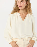 Load image into Gallery viewer, Ariana Blouse in Ivory Silk Crepe de Chine
