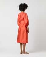 Load image into Gallery viewer, Trapunto Blouson Dress in Orange Silk Shantung
