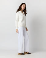Load image into Gallery viewer, Catherine Johnny-Collar Sweater in Chalk Cotton

