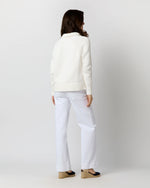 Load image into Gallery viewer, Catherine Johnny-Collar Sweater in Chalk Cotton
